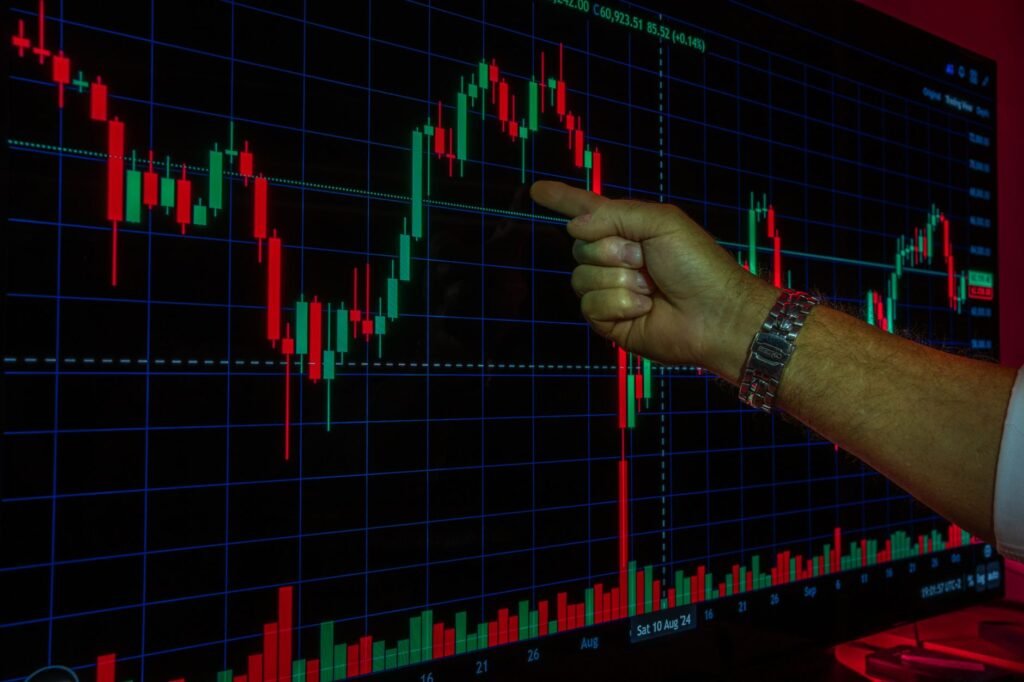 A person reviewing stock performance during investment sessions