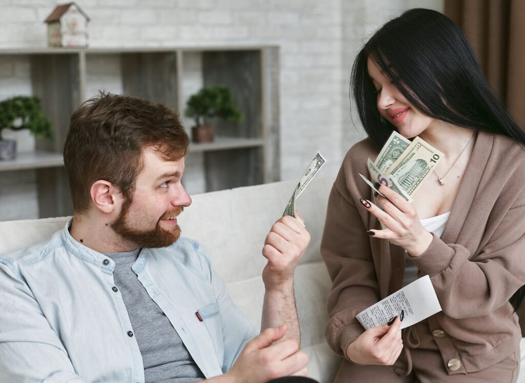 A family discussing their budgeting plans together