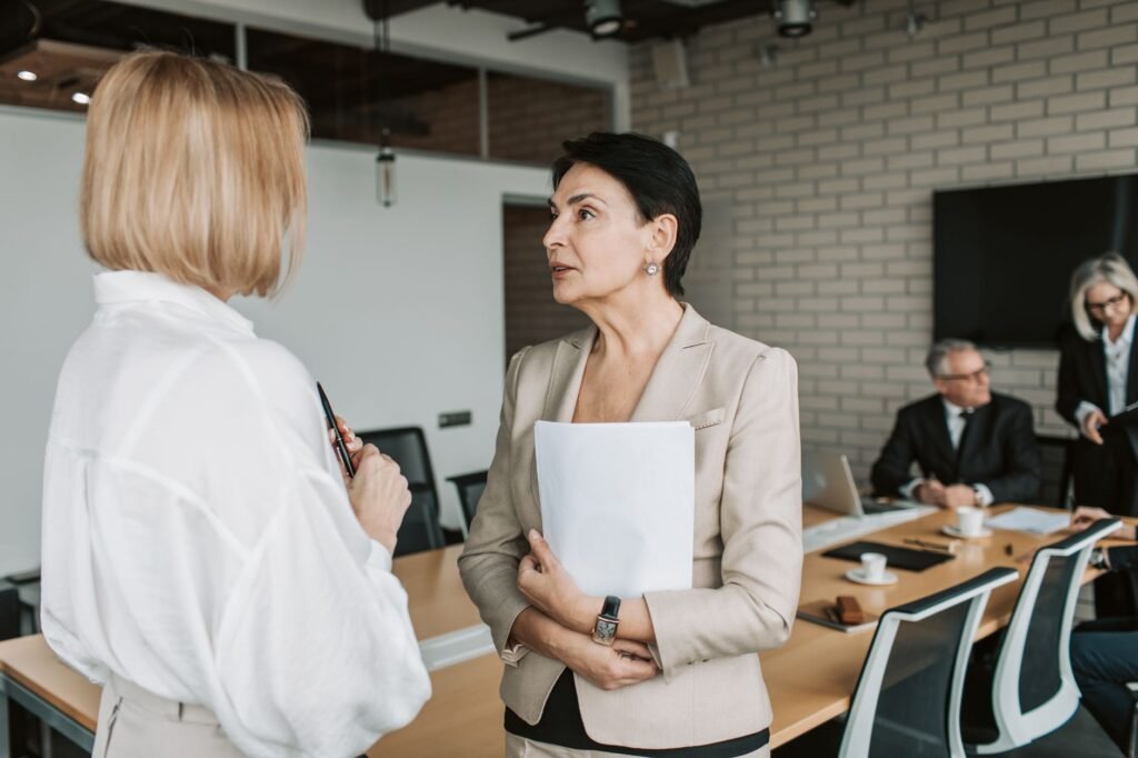 A professional meeting focused on salary negotiation
