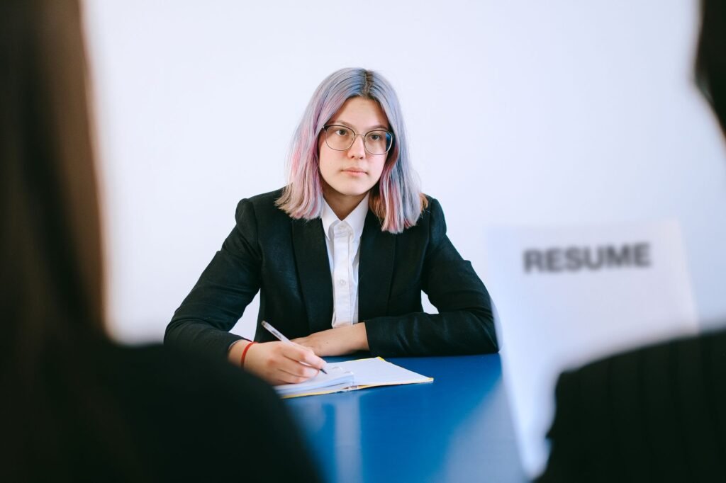 A professional preparing for a job interview
